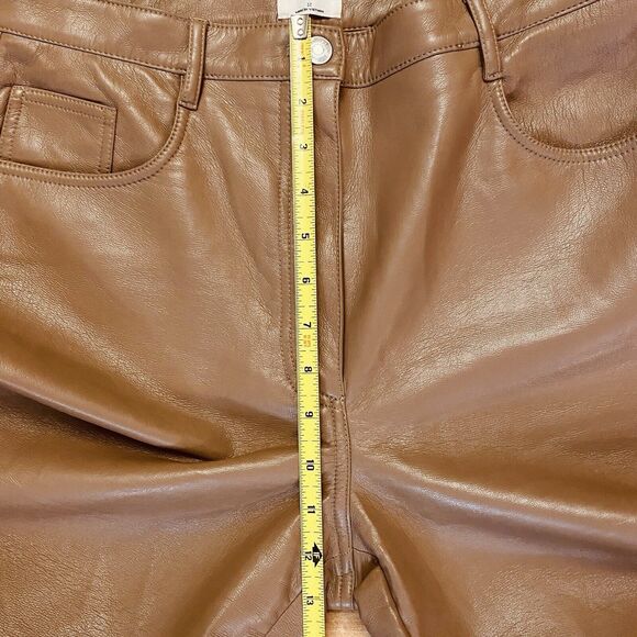 ARITZIA 12 Wilfred Womens Melina Vegan Leather Straight Leg High Rise Pants Boho - Picture 13 of 16